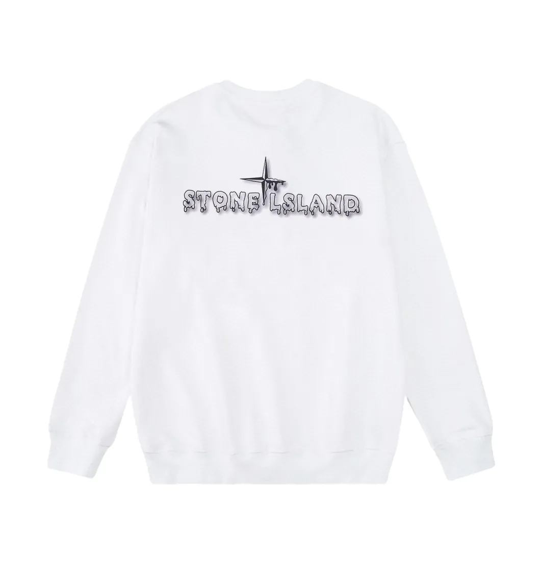 W812#P160💰 Stone Island Stone Island melting compass logo printed round neck long-sleeved sweatshirt! Versatile base round neck sweatshirt for couples! Simple armband design, customized 1*1 thread (fine texture), 380g double-strand large terry fabric, very good quality, foreign trade craftsmanship, respect the original version! The threads at the cuffs and hem are all original bartacks! The time-consuming and material consumption distinguishes the ordinary version on the market! Tops worn by celebrities from all walks of life on INS, can be matched with couple styles!  Color: Black White Size: M-XXL